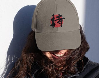 Samurai Kanji Hat - Japanese Streetwear, Harajuku Y2K Cap, Anime-Inspired Samurai Aesthetic, Tokyo Style