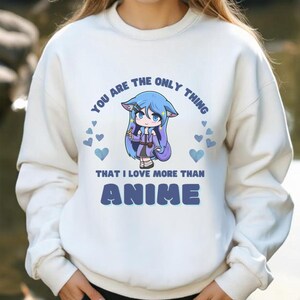 Anime Lover Sweatshirt - Kawaii Chibi Character, Y2K Japanese Streetwear, Cute Valentines Day Gift for Anime Fans