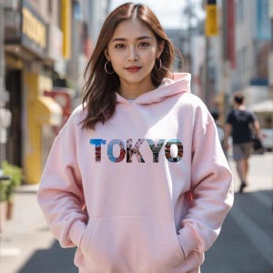 Tokyo Day Vista Typography Hoodie | Y2K Harajuku Streetwear, Anime Aesthetic, Modern Tokyo Skyline Hoodie, Tokyo Style