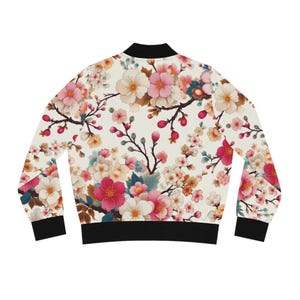 Sakura Blossom Women's Bomber Jacket - Japanese Streetwear, Y2K Aesthetic, Harajuku Fashion, Tokyo Style, Asian Art, Anime-Inspired image 5