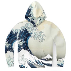 Great Wave Off Kanagawa Hoodie - Ukiyo-e Japanese Streetwear, Y2K Anime Aesthetic, Hokusai Art Apparel, Tokyo Style Fashion