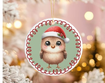 Woodland Bird Christmas Ornament Holiday Winter Decoration Rustic Tree Ornament Nature Inspired Bird Lover Gift