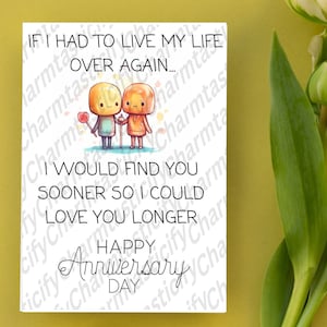 Printable Anniversary Card | Romantic Anniversary Card | Anniversary Card For Husband | Anniversary Card For Her | Happy Anniversary Card