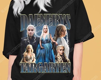 Daenerys Targaryen Vintage T-Shirt, Graphic Unisex T-shirt, Retro 90's Fans Homage shirt,game,Shirt,hoodie,sweat,hd design quality