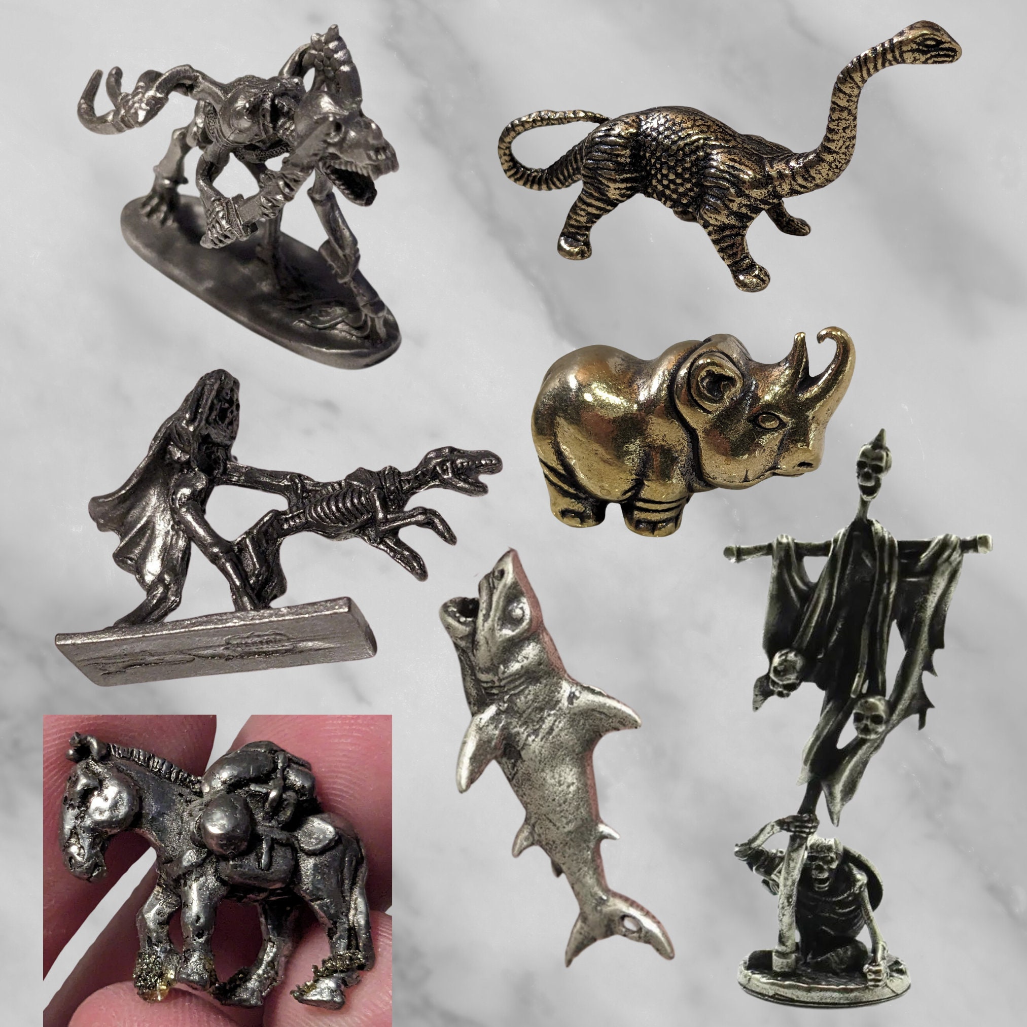 Vintage Pewter Mini Figures - Fantasy Art, Dungeons and Dragons