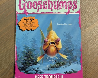 DEEP TROUBLE 2 signiert Autogramm Tim Jacobus GOOSEBUMPS Paperback Vintage Stine Sehr selten