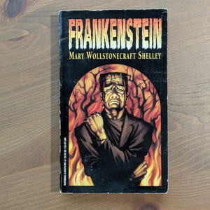 FRANKENSTEIN by Mary Shelley VINTAGE PAPERBACK Rare Gift Find Science Fiction Gothic Romance Drama Monster Horror Watermill Press 1980