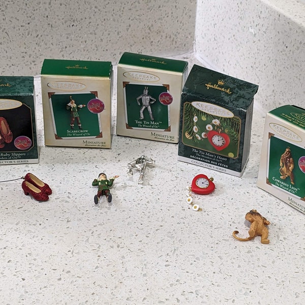 U PICK 90s OZ Hallmark Keepsake Xmas Ornaments TinMans Heart, Glowing Emerald City Retro Collector Holiday Rare Movie Gift Christmas Vintage