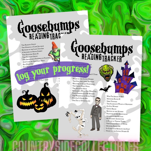 GOOSEBUMPS Reading Tracker - Throwback Retro Kids Horror Book Log Instant Download, Vintage Style Art, Track Progress Through the Series!