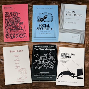 GUIONES DE TEATRO CLÁSICOS - Ediciones de actuación retro, libros de bolsillo de Broadway, regalos para actores y directores, libretos de musicales, comedias dramáticas y retro