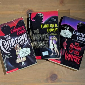 VAMPIRE TRILOGY by Caroline B COONEY Vintage Paperbacks Point Horror Vampire&#39;s Promise, Cheerleader, Return 90s Horror Set Lot Gift Rare