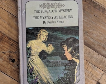 1960 VINTAGE NANCY DREW Double Feature Hardcover Collectible Chapter Book by Carolyn Keene - Bungalow Mystery / At Lilac Inn Rare Gift