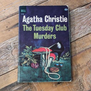 TUESDAY CLUB MURDERS Agatha Christie Murder Mystery - Rare Vintage June 1963 First Dell Printing Paperback Novel Detective Story Collectible