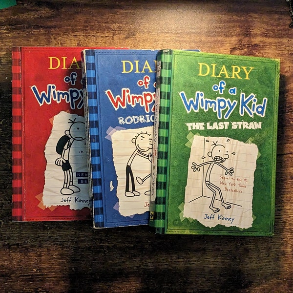 3pk Gift Set DIARY WIMPY KID Books 1-3 Rodrick Rules, Last Straw by Jeff Kinney Bestselling Illustrated Kids Funny Adventure Stories Pack