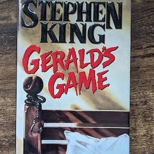 GERALD&#39;S GAME - Stephen KING Vintage Hardcover Novel, Bestseller Classic Thriller, Amazing Condition Horror Book, w/ Slipcover