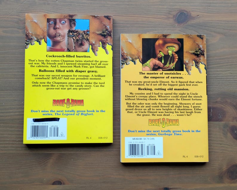 Barf-o-rama Paperbacks: the Puke-off & Mucus Mansion - Etsy