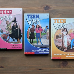 3pk TEEN WITCH Vintage Paperbacks - #1 Lucky 13, #3 Gone With The Witch - First Edition Novels by Megan Barnes - Throwback YA Bestsellers