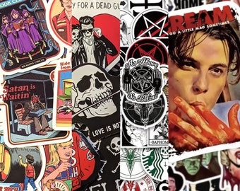 HORROR MOVIE, SATAN, Etc Sticker Packs - Vintage Style Decal Stickers, Retro Throwback Art, Halloween, Friday 13th, Silence Lambs, Chucky