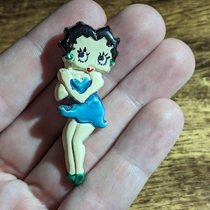 BETTY BOOP BROOCH Rare Lisa Frank Vintage Pin Jewelry Accessory, Hand Painted Collectible, Classic Retro Cartoon, Special Find Gift Piece