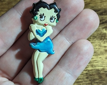 BETTY BOOP BROOCH Rare Lisa Frank Vintage Pin Jewelry Accessory, Hand Painted Collectible, Classic Retro Cartoon, Special Find Gift Piece