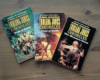 3er Pack Junge Indiana Jones Chroniken - Feld des Todes, Trek Doom, Mummy Taschenbücher Vintage Taschenbuch Set Lot