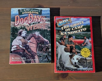 WISHBONE SUPER ADVENTURES - Lote de 2 libros de misterio para niños: Días caninos en el Oeste, Campamento fantasma de Ka Nowato, libros de bolsillo vintage