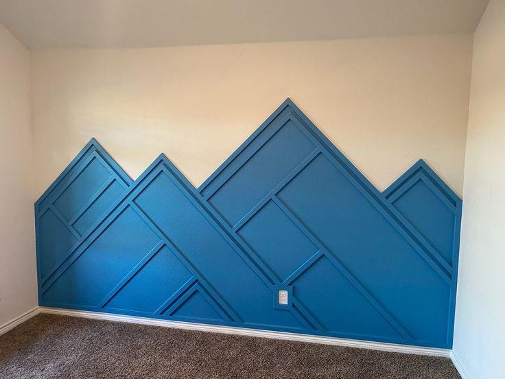 Customized Accent Wall Plans, Amazing Wall Design, Trim Wall Design, Digital Download , Unique Wall Design With Blueprints And Cutting List