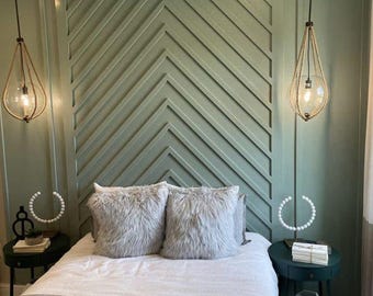 Asymmetrical Wall Molding Project: Bedroom Accent Wall Design (Digital Service)