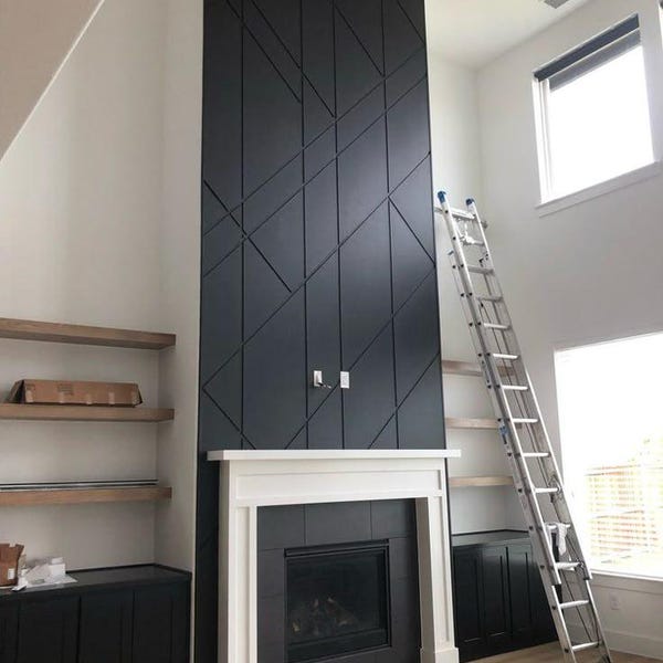 Asymmetrical Wall Molding Project Build-to-install Wall Molding for Hallway, Pre-cut Wall Molding Project, Wall Accents for Living Room