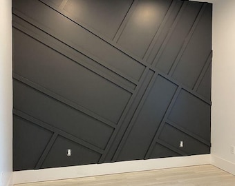 Custom Geometric Accent Wall Design Asymmetrical Wall Molding  Personalized Feature Wall DIY Interior Wall Design   (Digital Service)