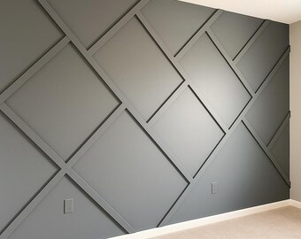 Dimensional Akzent Wand-benutzerdefinierte Erstaunliche Wand Design, Zierwand Design, digitaler Download, einzigartige Wandgestaltung mit Blaupausen und Schnittliste