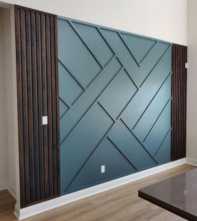 Asymmetrical Wall Molding Project Build-to-Install Wall Molding for Hallway, Pre-Cut Wall Molding Project, Wall Accents for Living Room