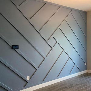 Asymmetrical Wall Molding Design, Accent Wall (Digital Service)