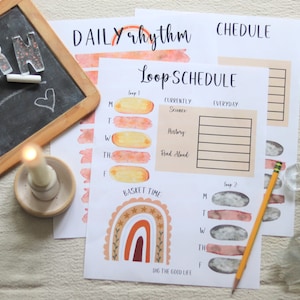 Homeschool Loop Schedule & Daily Rhythm Chart Printable PDF Pack