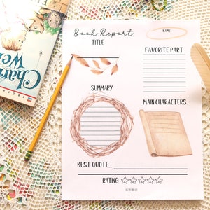 Book Report Printable PDF, Homeschool Book Review Form, Homeschool Book Report Worksheet