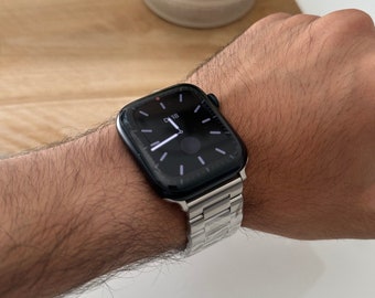Apple Watch Band Serie 9 8 7 6 5 4 3 2 1 & SE Edelstahl in silber, schwarz, Apple Watch 38mm, 49mm, 41mm, 42mm, 44mm und 45mm