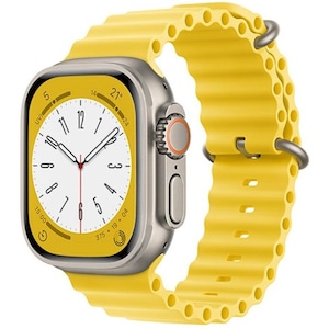 New Ocean Loop Armband Silikon iWatch Band Armand für Apple Watch Series 9, 8, 7, 6, 5, SE, Ultra 49mm, 45mm, 44mm, 42mm, 41mm, 40mm, 38mm Lemon Zest