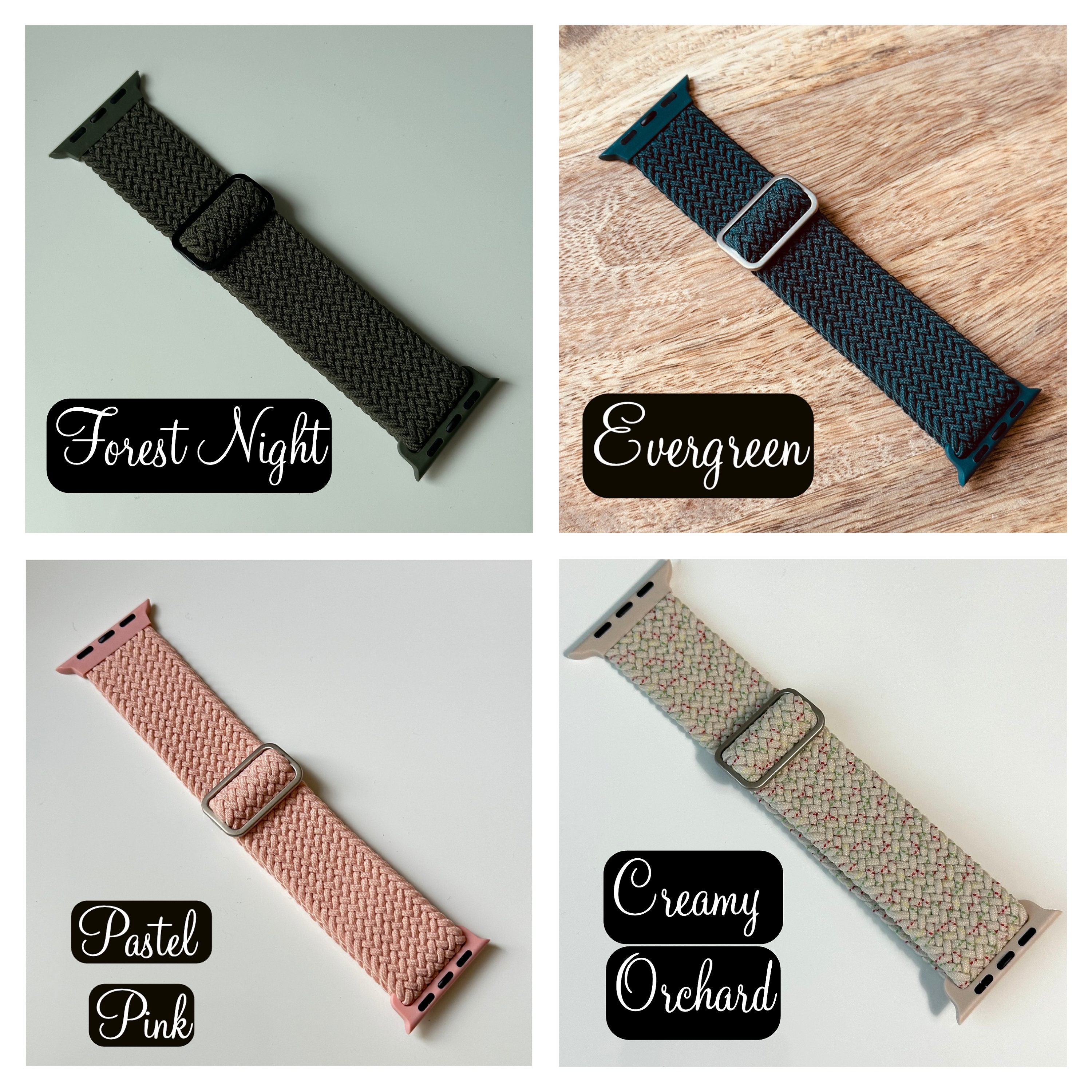 New color! Adjustable Braided Solo Loop Strap Band For Apple Watch Series 9 8 7 6 5 SE Knit Woven Band iWatch Loop 38mm 40mm 41 mm 42mm 49mm