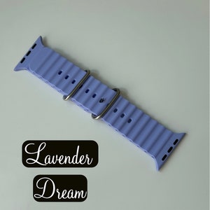 New Ocean Loop Armband Silikon iWatch Band Armand für Apple Watch Series 9, 8, 7, 6, 5, SE, Ultra 49mm, 45mm, 44mm, 42mm, 41mm, 40mm, 38mm Lavender Dream