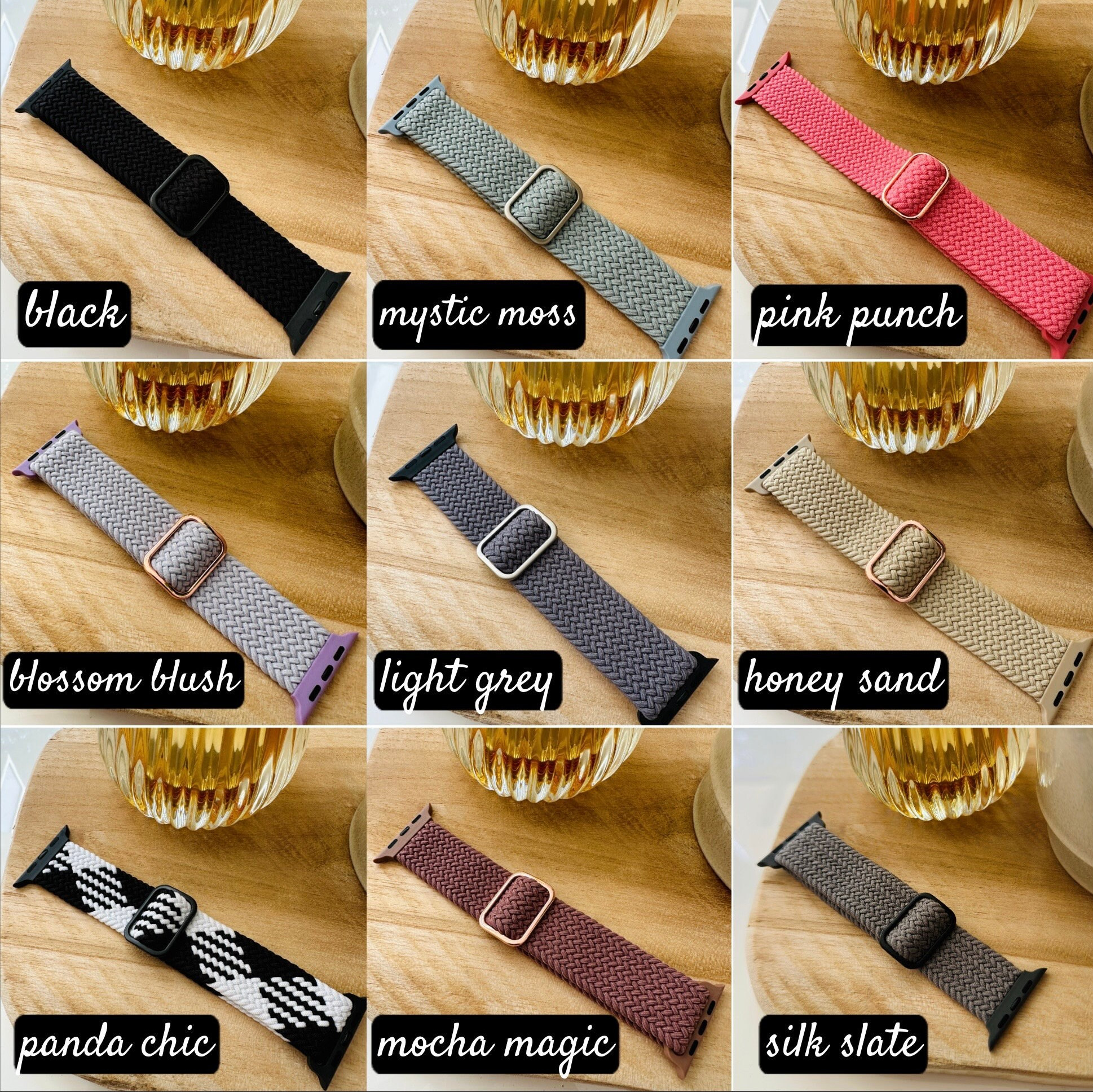 New color! Adjustable Braided Solo Loop Strap Band For Apple Watch Series 9 8 7 6 5 SE Knit Woven Band iWatch Loop 38mm 40mm 41 mm 42mm 49mm