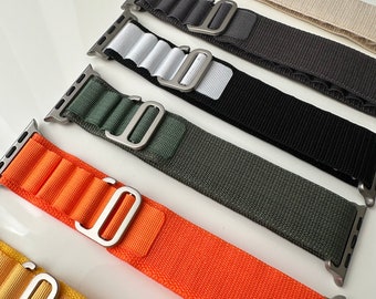 Nouveau! Bracelet Alpine Loop -Nylon iWatch Band- Armand pour Apple Watch Series 9, 8, 7, 6, 5, SE, Ultra 49 mm, 45 mm, 44 mm, 42 mm, 41 mm, 40 mm, 38 mm