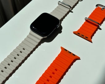 New! Ocean Loop Armband -Silikon iWatch Band Armand für Apple Watch Series 9, 8, 7, 6, 5, SE, Ultra 49mm, 45mm, 44mm, 42mm, 41mm, 40mm, 38mm