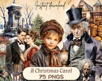 Victorian A Christmas Carol Clipart (75 PNG), Charles Dickens Literature, London Holiday Homes, Tiny Tim, Ghost of Xmas Past, Three Spirits