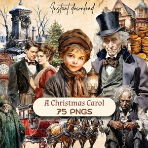 Victorian A Christmas Carol Clipart (75 PNG), Charles Dickens Literature, London Holiday Homes, Tiny Tim, Ghost of Xmas Past, drei Geister