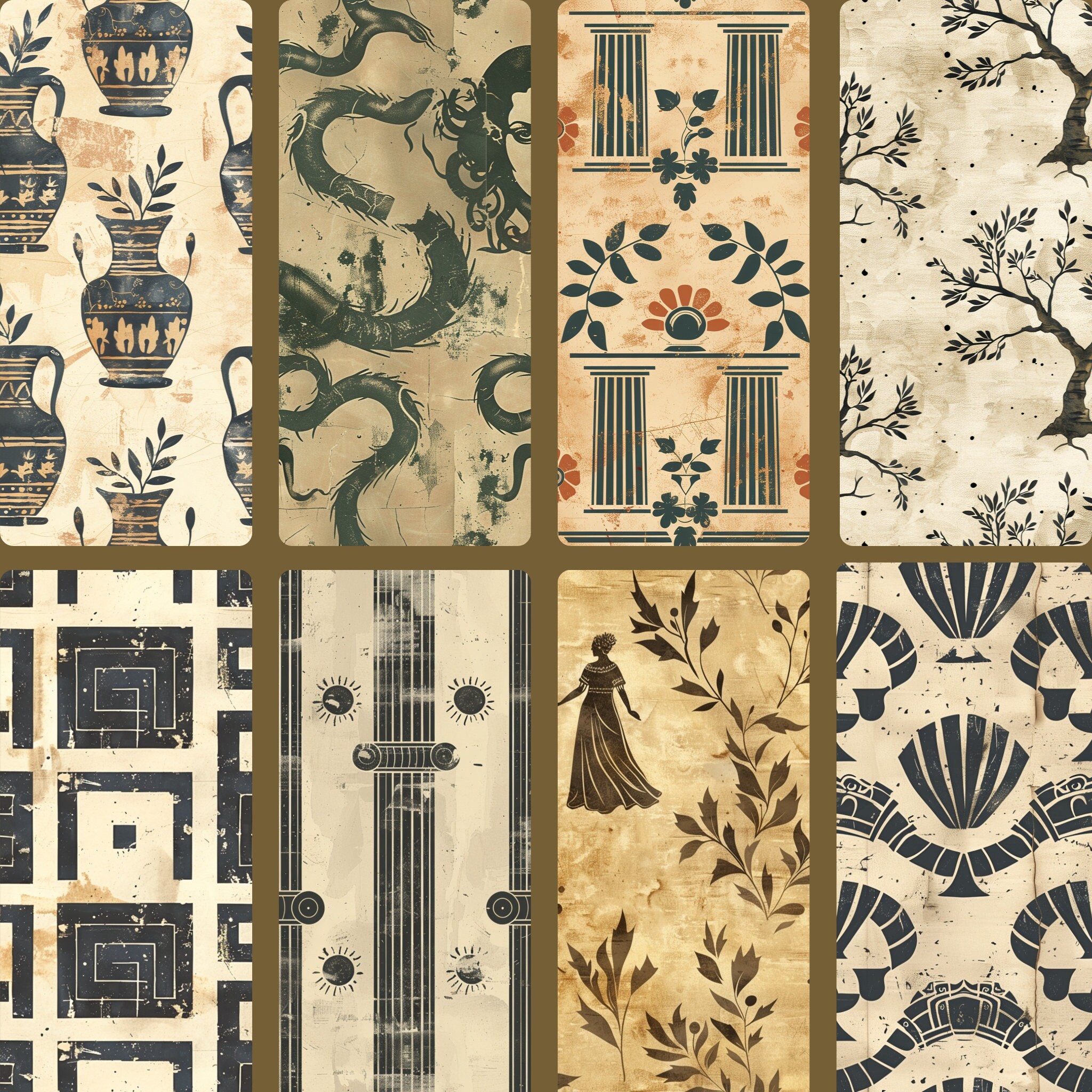 Ancient Greek Mythology Digital Paper/seamless Patterns (25 PNG ...