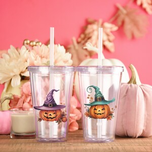 Fall Pumpkin Faces + Witch Hats (25 Pngs), Clipart Bundle, Printable Junk Journal Stickers ...