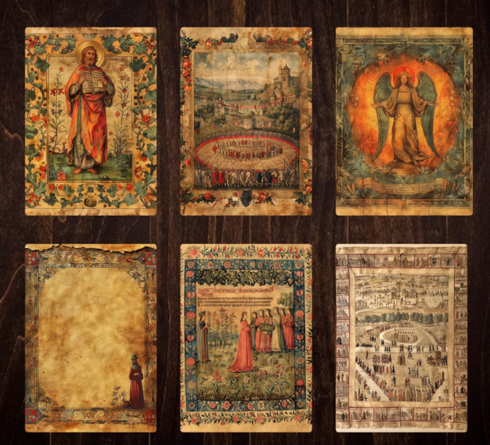 Medieval Junk Journal Kit (740+ PNG), Illuminated Manuscript ...