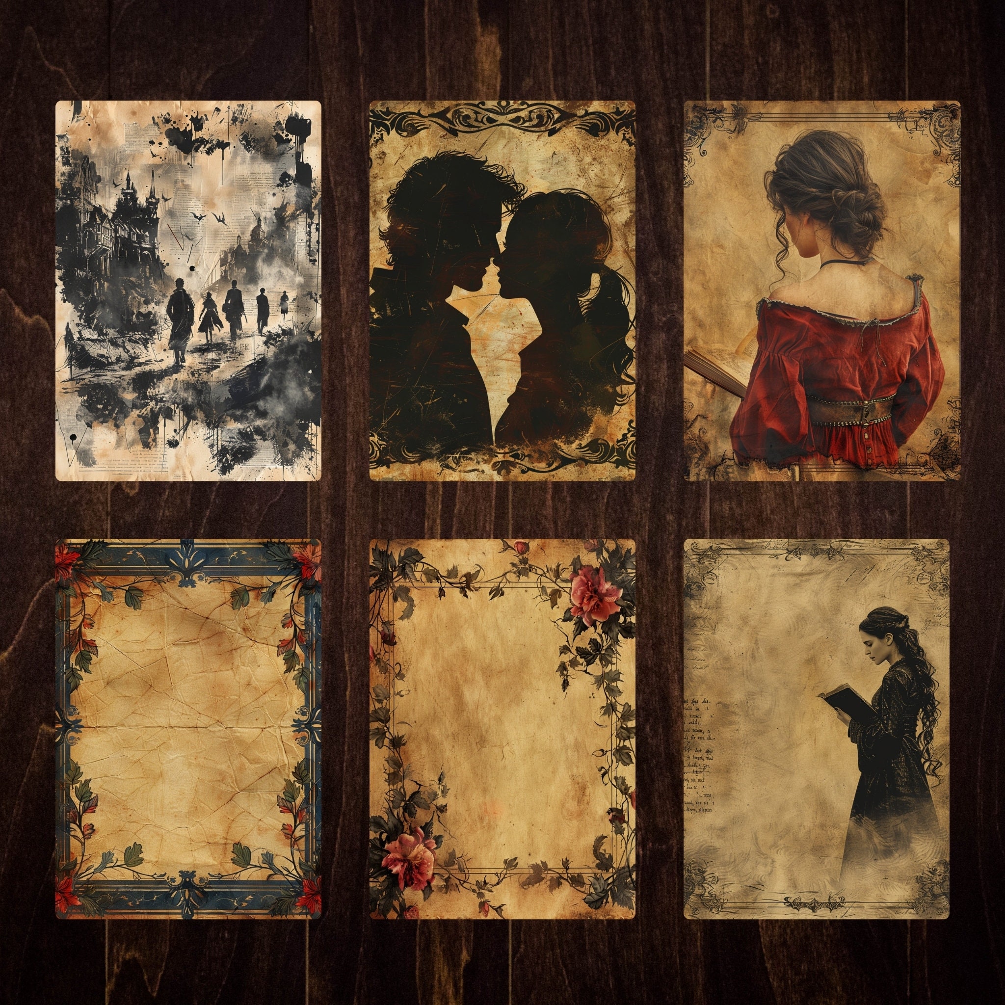 Dark Academia Junk Journal Pages (35 PNG), Gothic Victorian ...