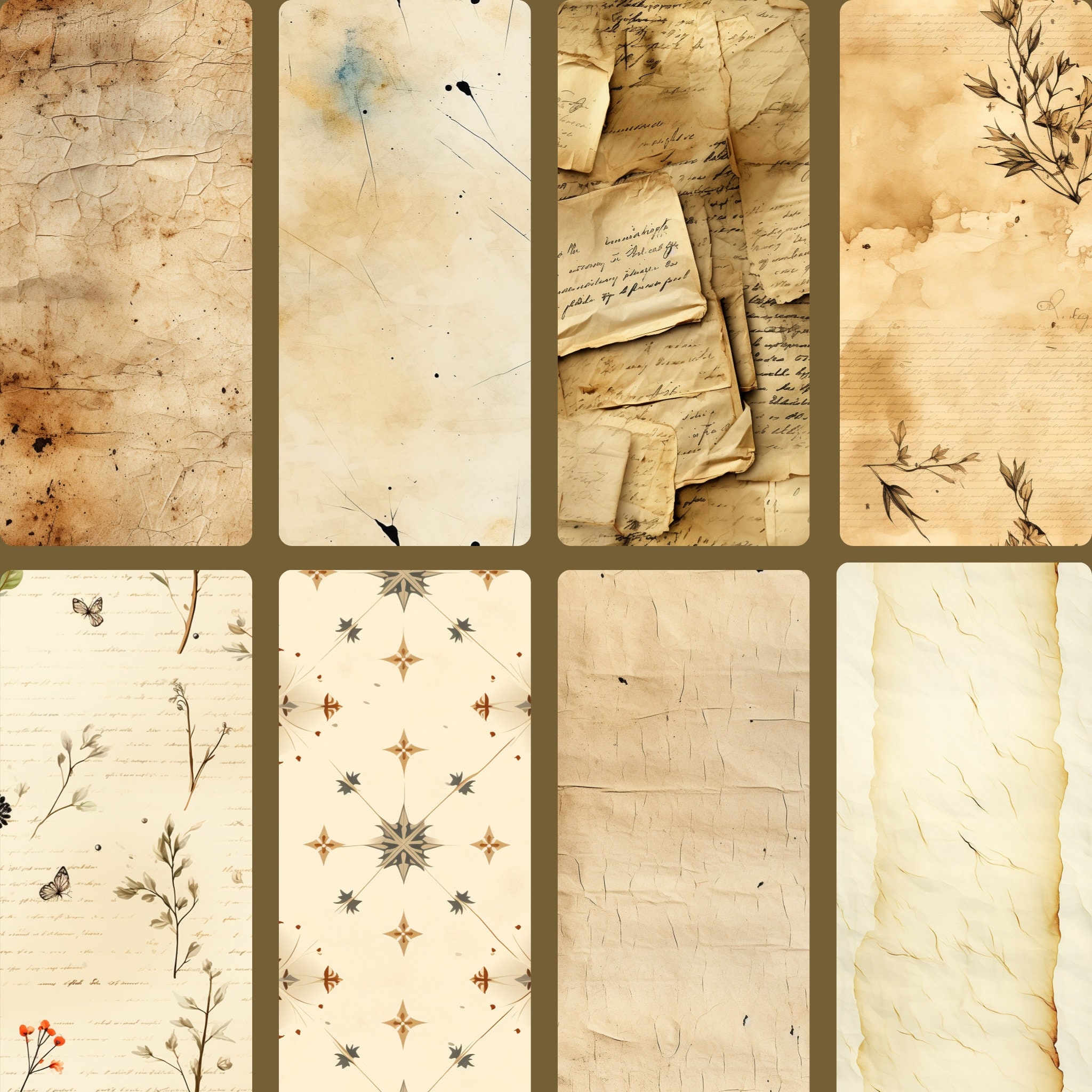 Vintage Book Pages Digital Paper/seamless Patterns (30 PNG), Victorian ...