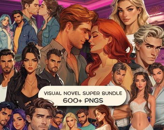 Paquete SUPER de recursos de novela visual (más de 600 PNG), todos los paquetes de recursos digitales de novela visual de esta sección incluidos - Descarga instantánea